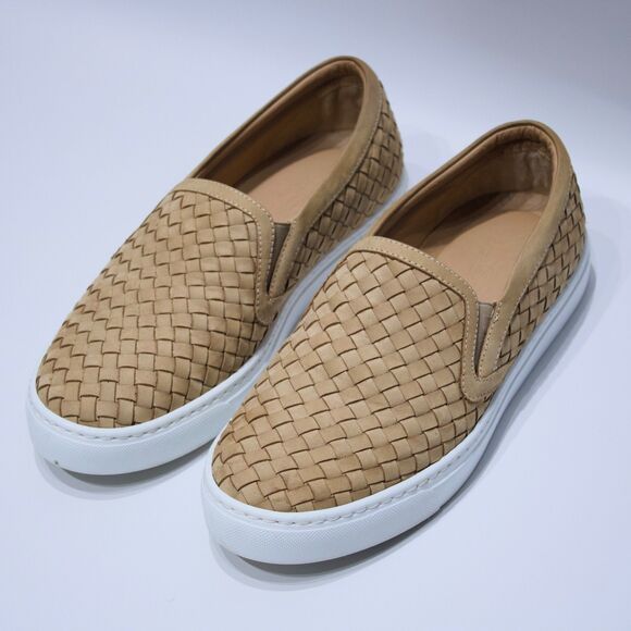 M. Gemi Beige Woven Leather Slip On Shoes Made in Italy ~ Women Size 7 (37.5EU) - Picture 4 of 16